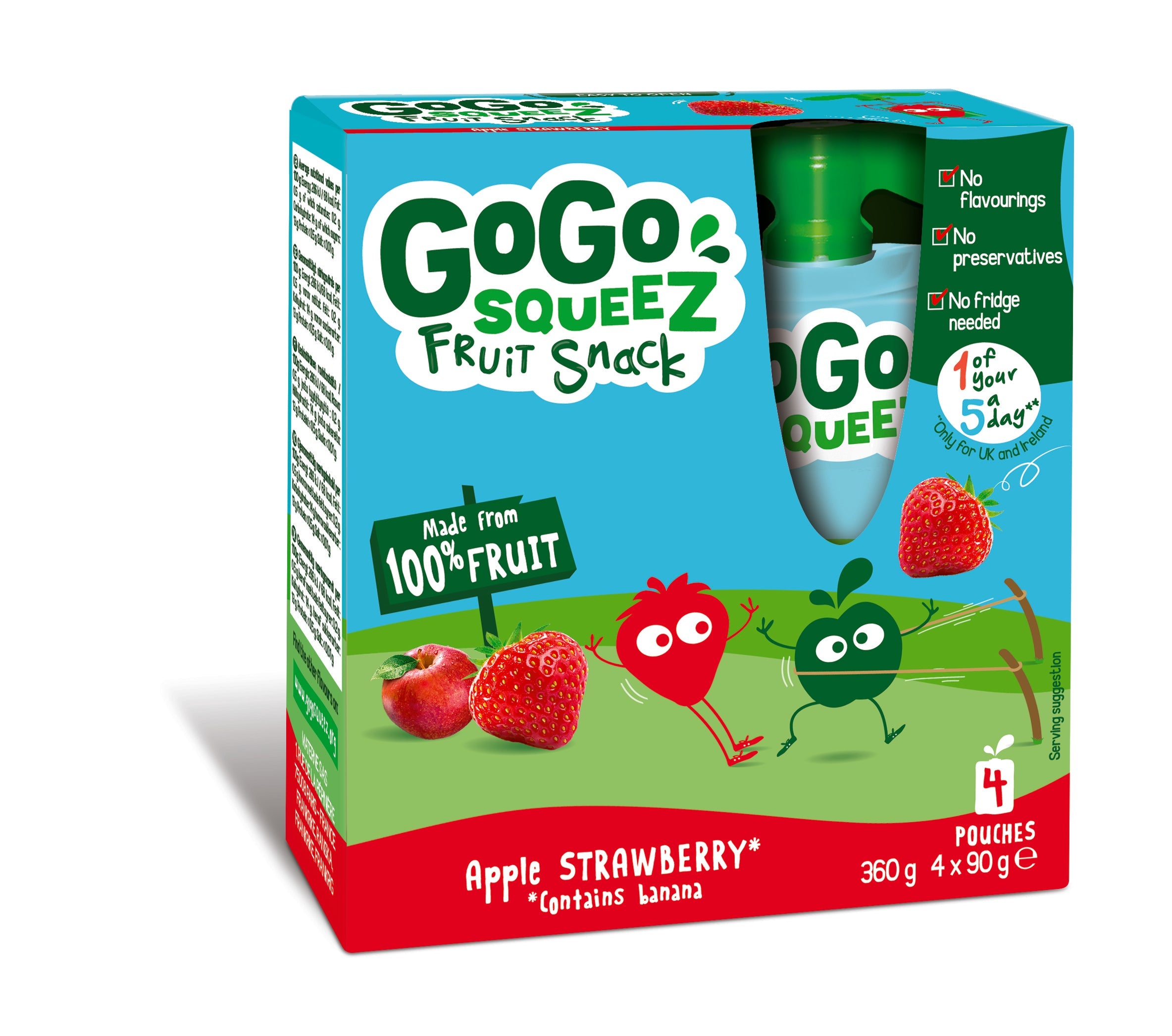 GoGo SqueeZ Strawberry 5 x 4 x 90g