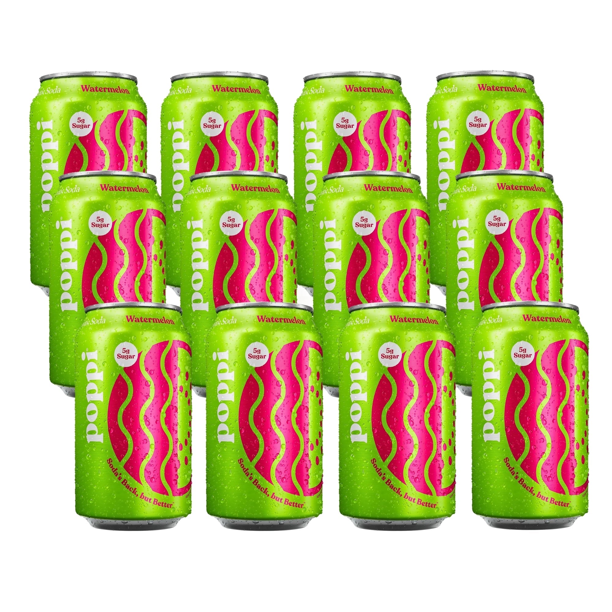 Poppi Sparkling Prebiotic Soda Watermelon 12 x 355ml