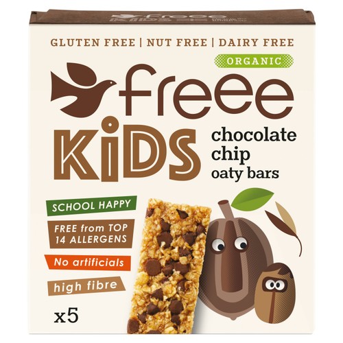Doves Farm Gluten Free Organic Kids Chocolate Chip Flapjack Oaty Bars 7 x 5 x 25g