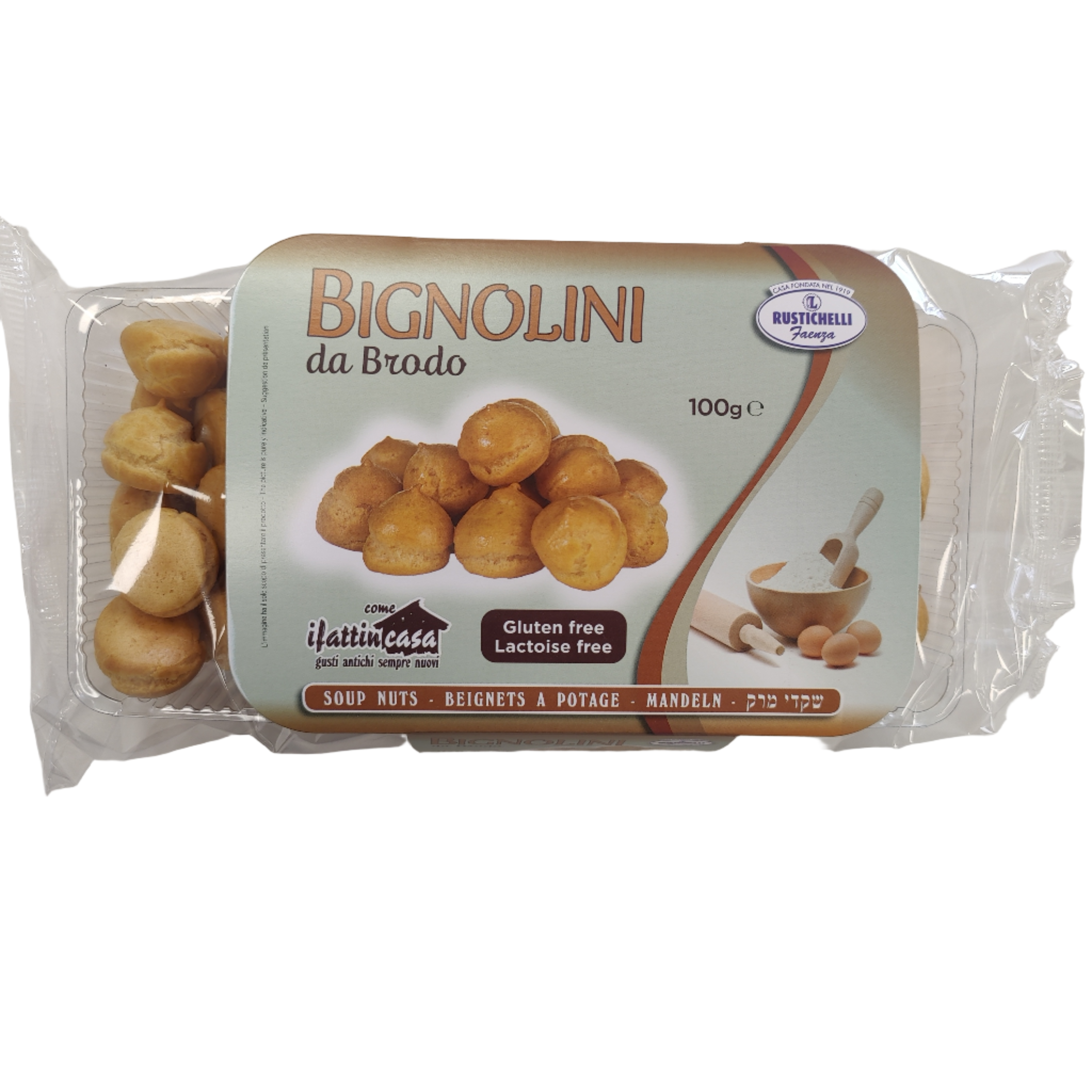 Rustichelli Soft Soup Nuts Passover/Cream Puffs 20 x 100g