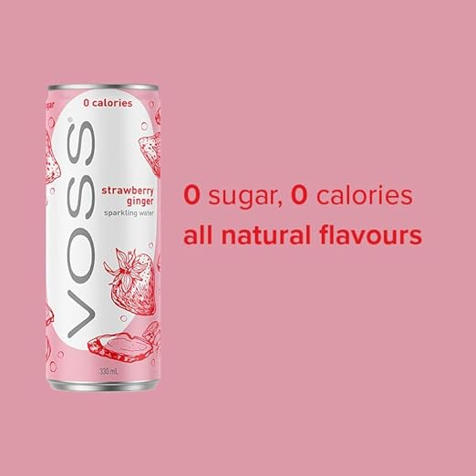 Voss Strawberry Ginger Cans 10 x 330ml