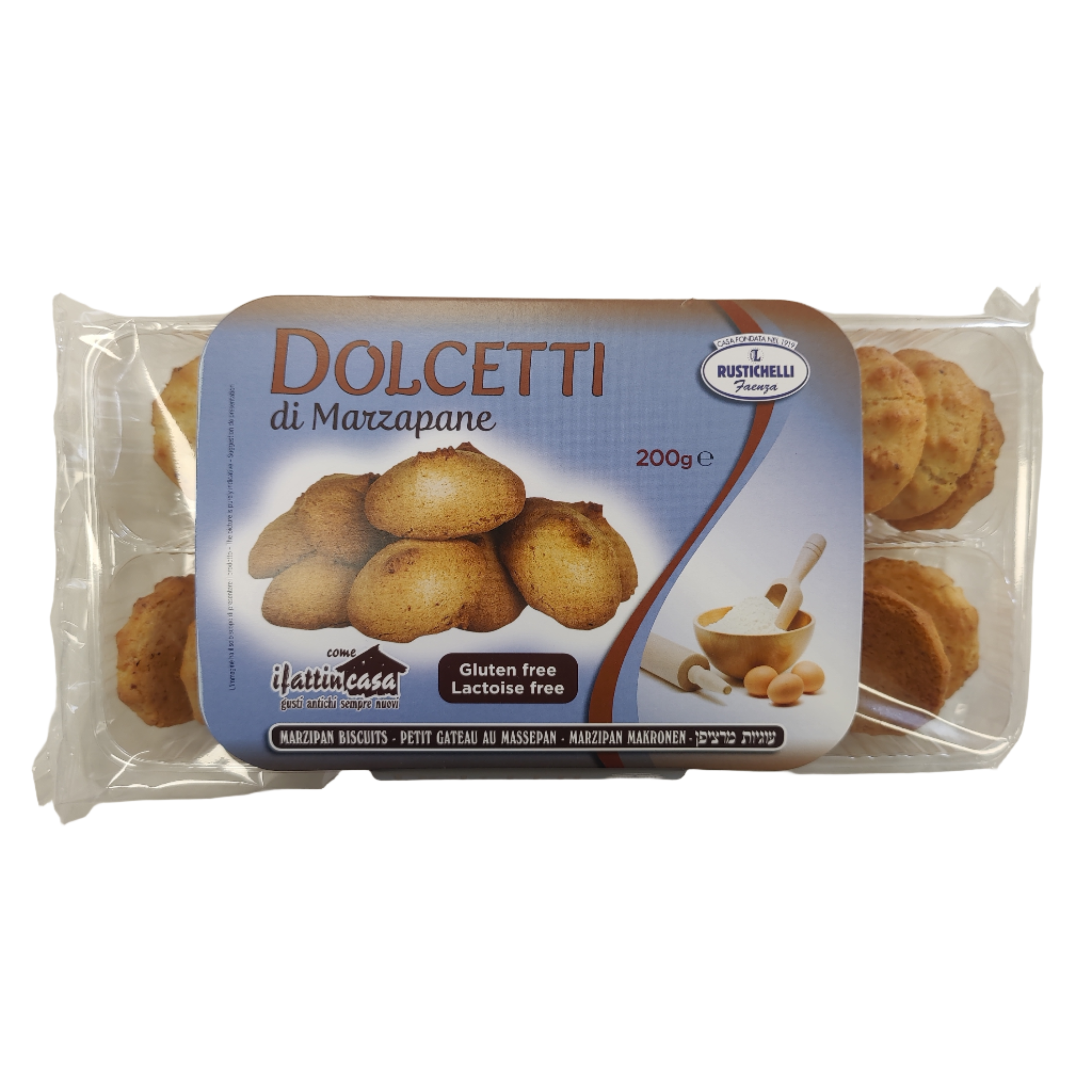 Rustichelli Soft White Marzipan Biscuits Passover 20 x 200g