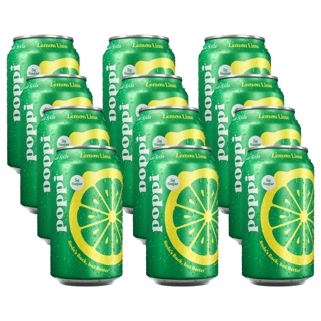 Poppi Sparkling Prebiotic Soda Lemon Lime 12 x 355ml