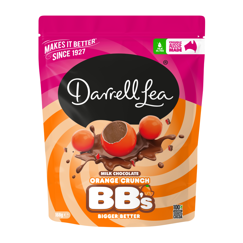 Darrell Lea Orange  Milk Choc BBs NK 12 x 152g
