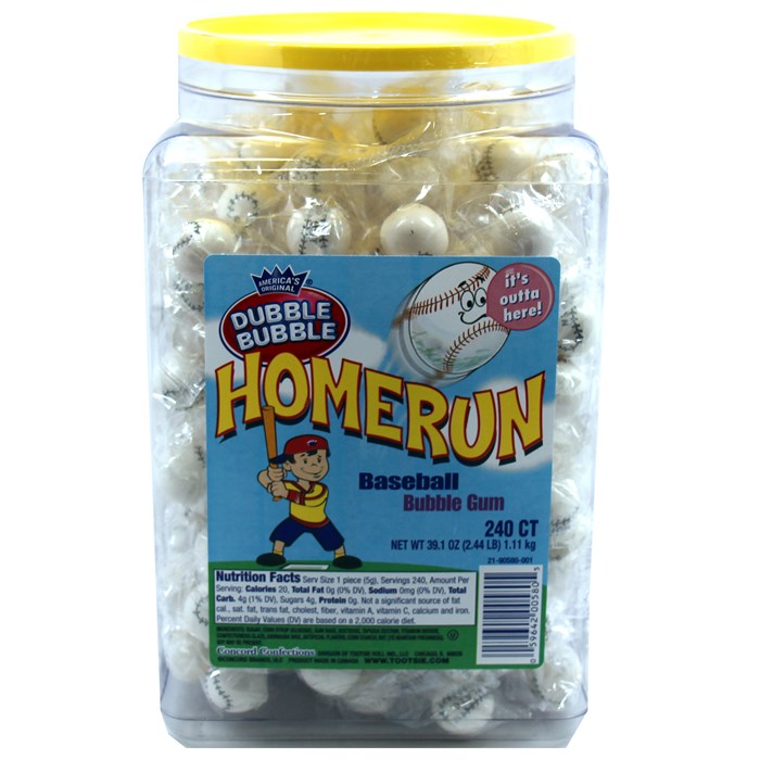 Dubble Bubble Concord Changemakers Home Run Baseball Gum Jar 240 x 4.63g