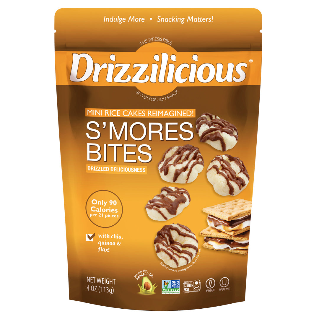 Drizzilicious Mini Rice Cakes, S'mores flavour, 113g - gluten-free, dairy-free and Kosher.
