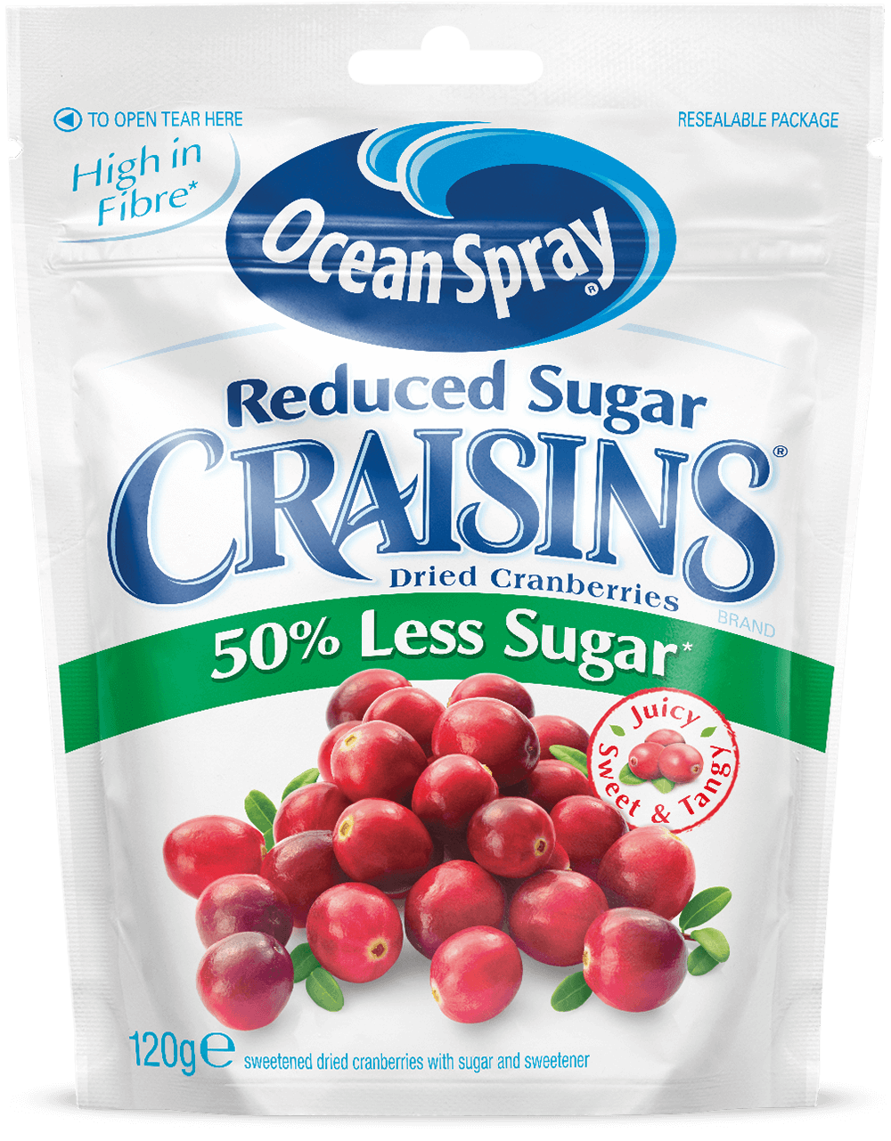 Ocean Spray Craisins Cranberries Reduced Sugar 12 x 142g