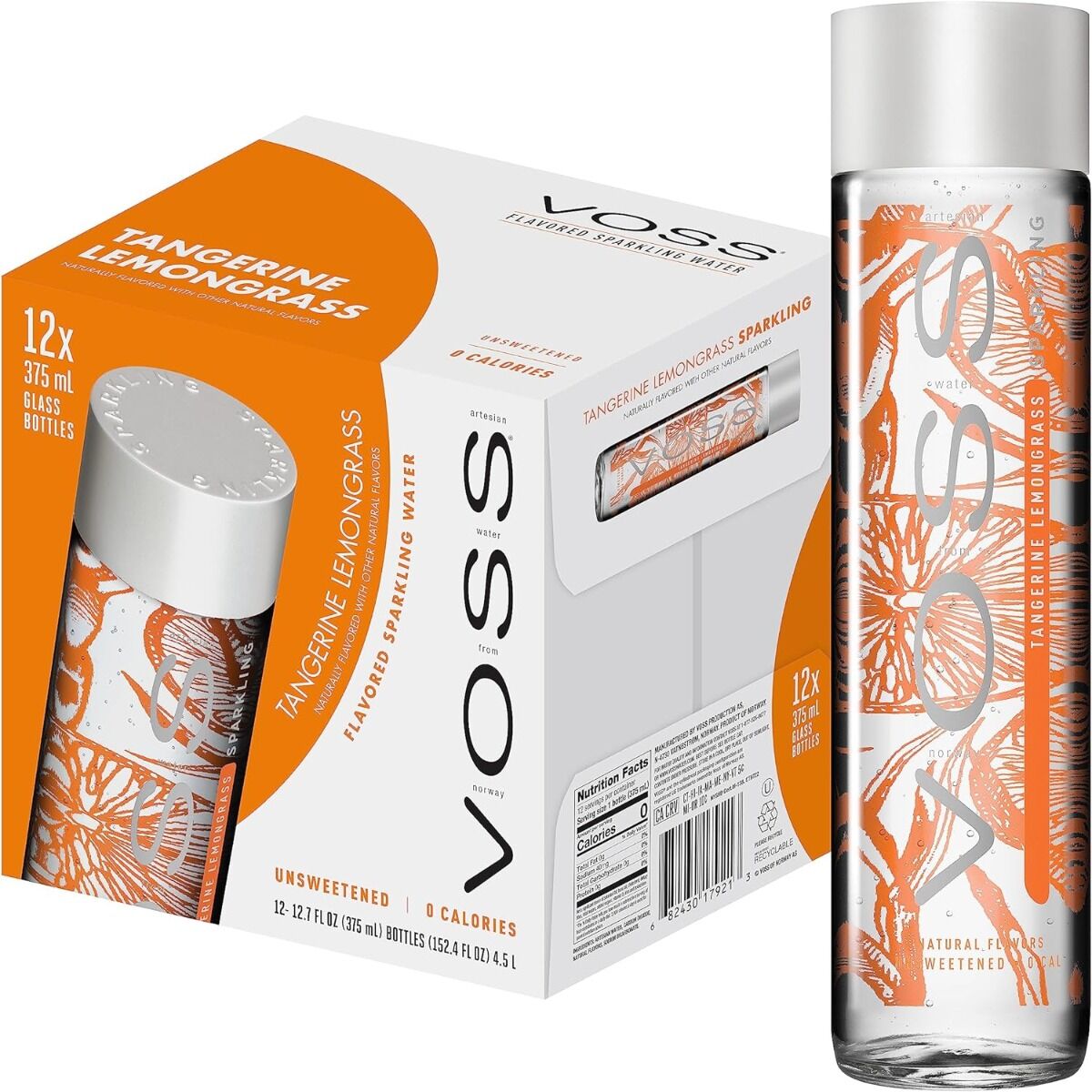 Voss Tangergine Lemongrass Glass 12 x 375ml