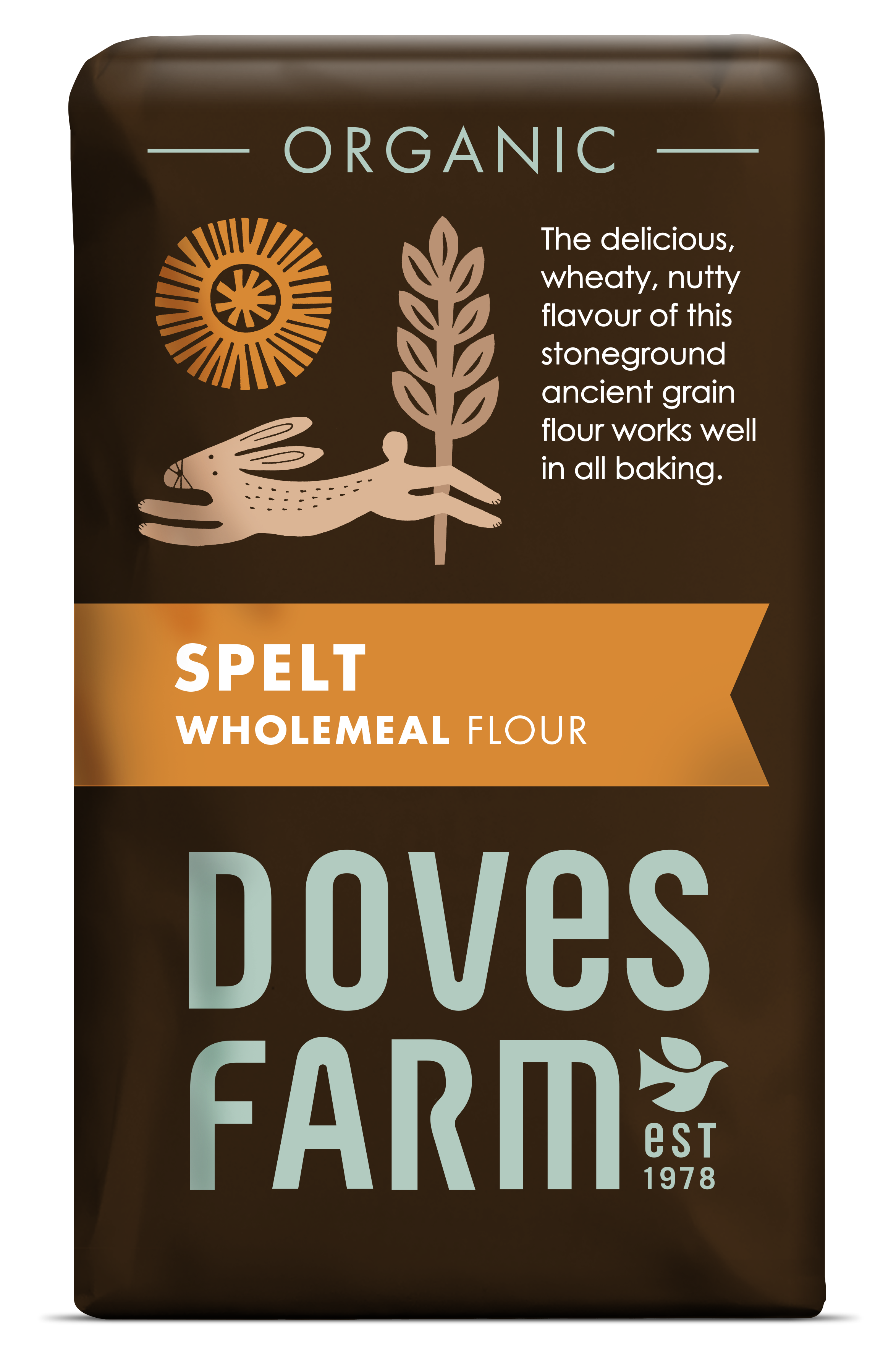 Doves Farm Organic Flour Wholemeal Spelt 5 x 1kg