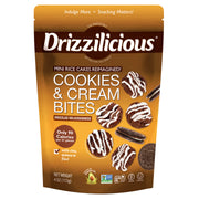 Drizzilicious Mini Rice Cakes, Cookies & Cream flavour, 113g - gluten-free, dairy-free and Kosher.