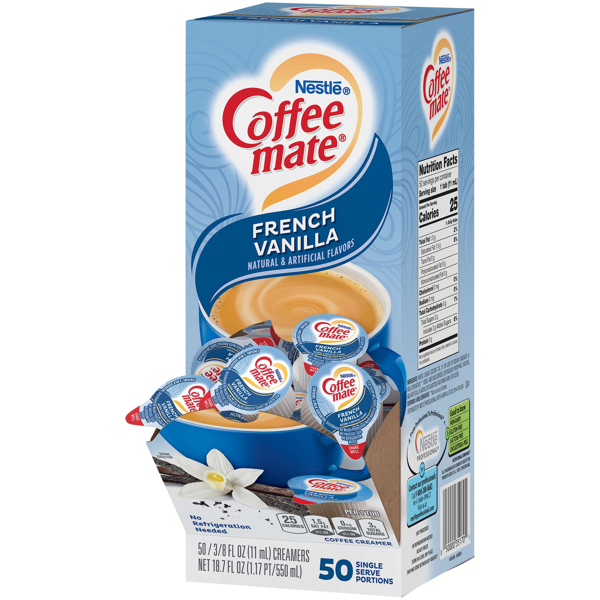 Coffee Mate Liquid French Vanilla Single Serve Creamer 4 x 50 x 11ml