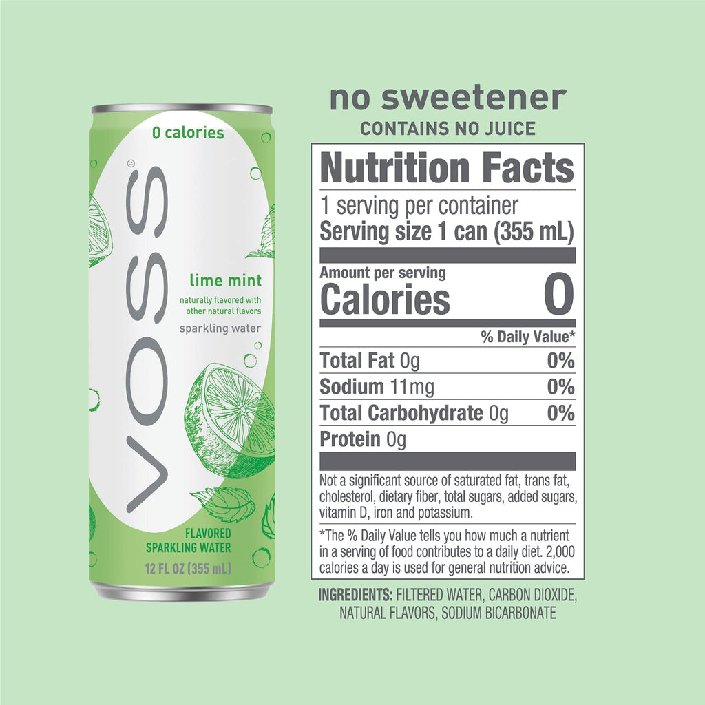 Voss Lime Mint Cans 10 x 330ml
