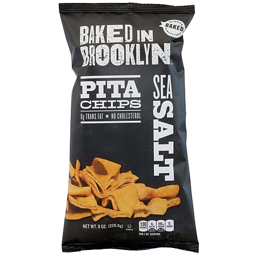 Baked In Brooklyn Sea Salt Pita Chips 12 x 170g