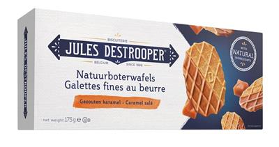 Jules Destrooper Butter Crisps with a coating of Salted Caramel 12 x 100g
