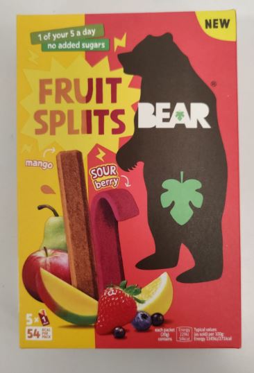 Bear Splits Mango & Sour Berry 8 x 5 x 20g