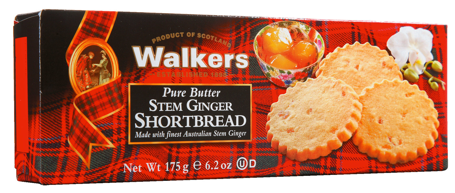 Walkers Stem Ginger Shortbread 12 x 175g