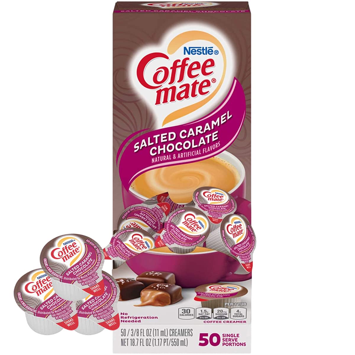 Coffee Mate Liquid Salted Caramel Chocolate Single Serve Creamer 4 x 50 x 11ml
