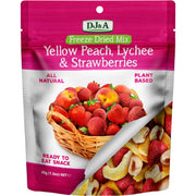 DJ & A Freeze Dried Peach, Lychee & Strawberry, 35g pack.