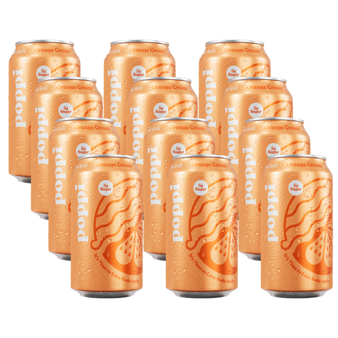 Poppi Sparkling Prebiotic Soda Orange Cream 12 x 355ml