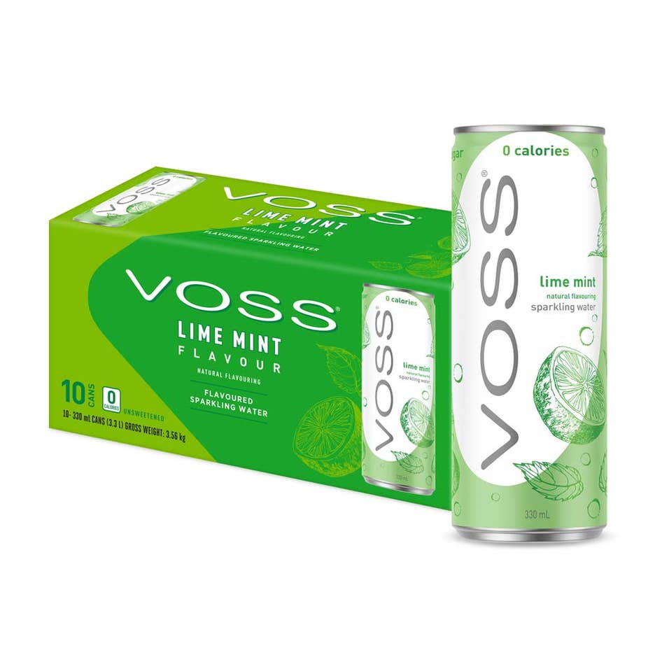 Voss Lime Mint Cans 10 x 330ml