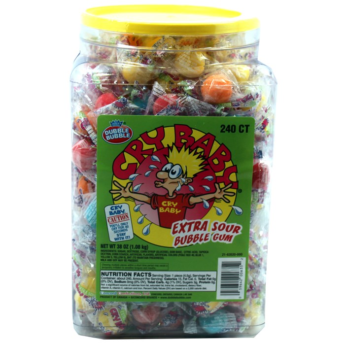 Dubble Bubble Concord Changemakers Cry Baby Extra Sour Bubble Gum Jar 240 x 4.5g