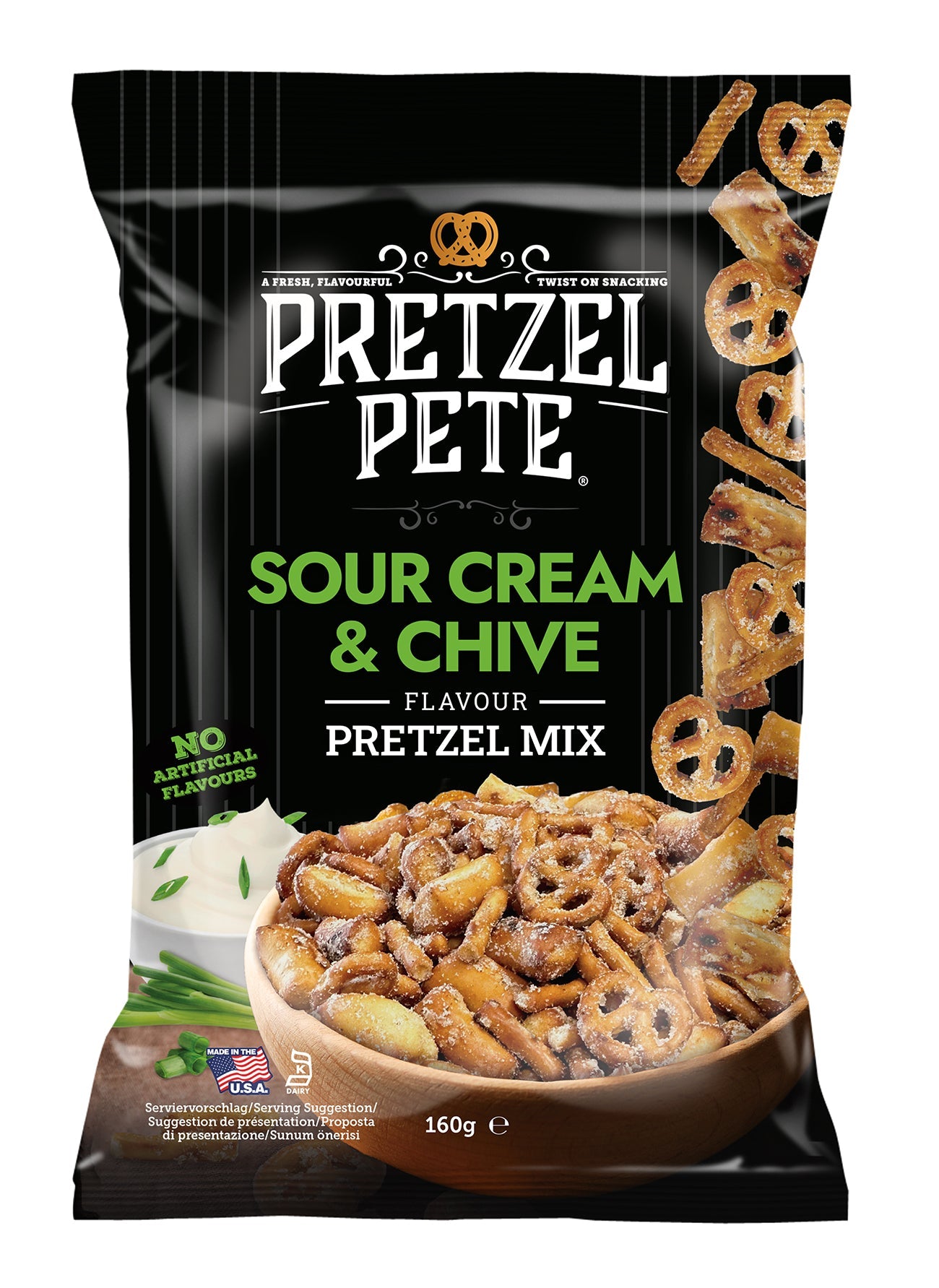 Pretzel Pete Pretzel Mix Sour Cream & Chive 8 x 160g