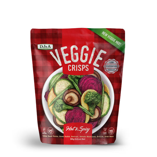 DJ & A Veggie Crisps Hot & Spicy 9 x 90g