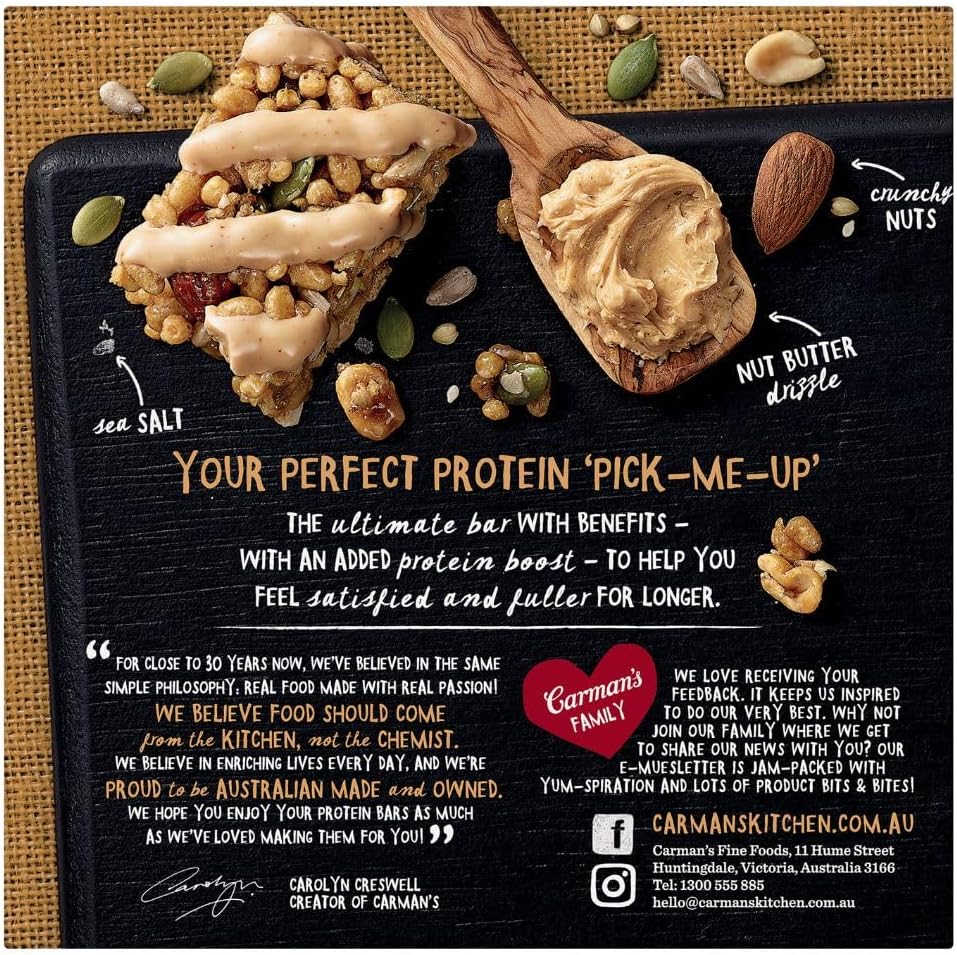 Carmans Salted Caramel Nut Butter Protein Bar 5 pack Dairy 6 x 200g
