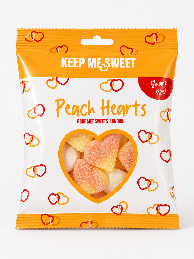 Keep Me Sweet Peach Hearts gourmet pick 'n' mix sweets