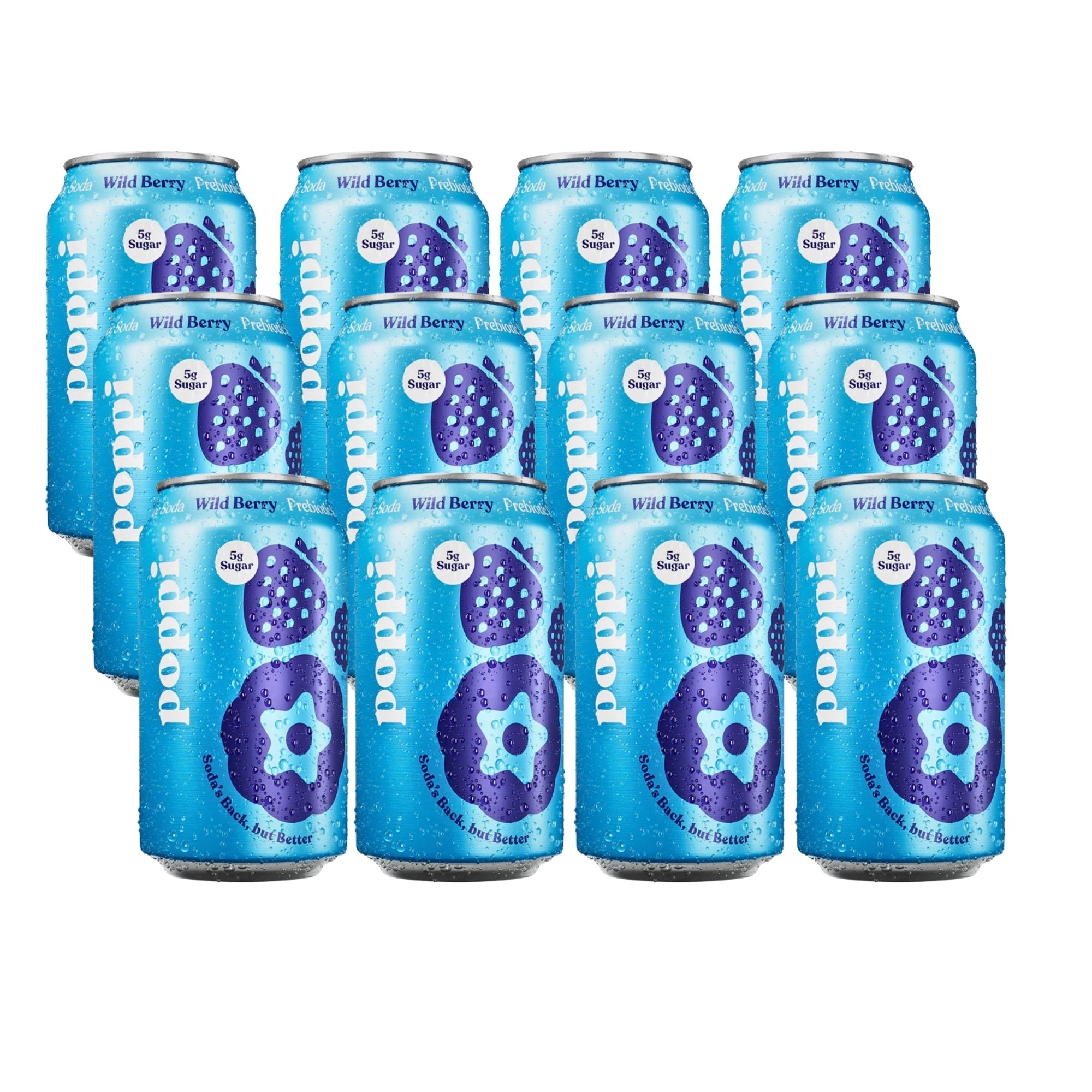 Poppi Sparkling Prebiotic Soda Wild Berry 12 x 355ml