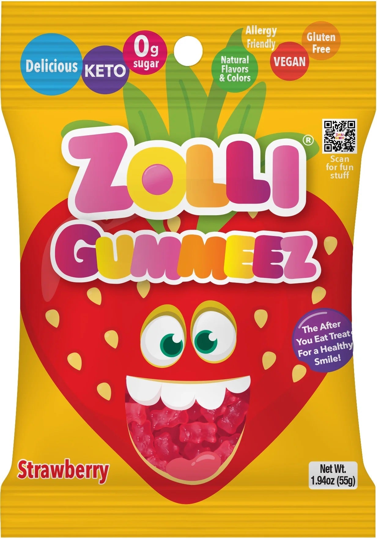 Zollipops Zolli Gummeez Strawberry NK 144 x 55g (1.94oz)
