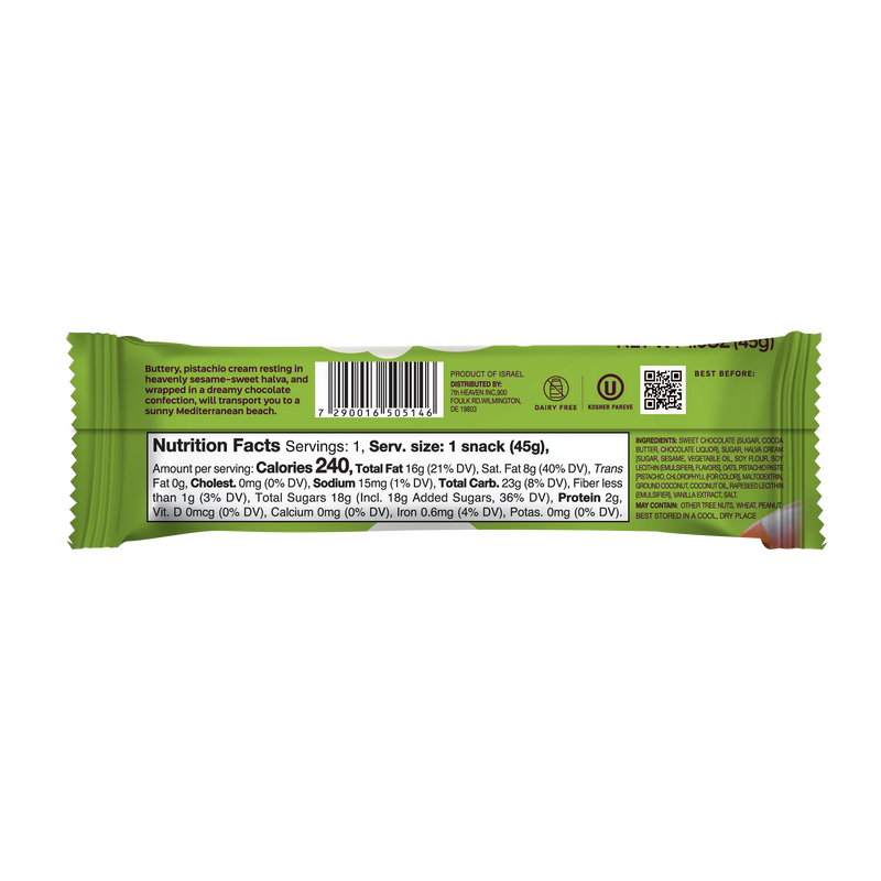 7th Heaven Pistachios and Halva Cream bar
