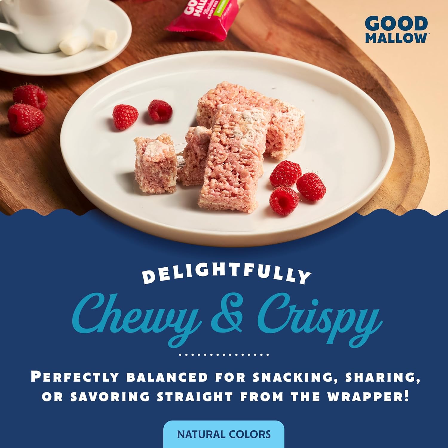 Good Mallow Plant Based Marshmallow Crispy Rice Treats Raspberry - 8 ct. 12 x 176g