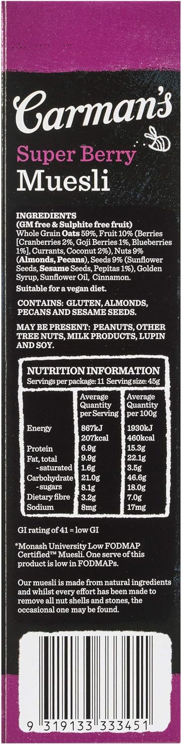 Carmans Super Berry Muesli box 6 x 500g