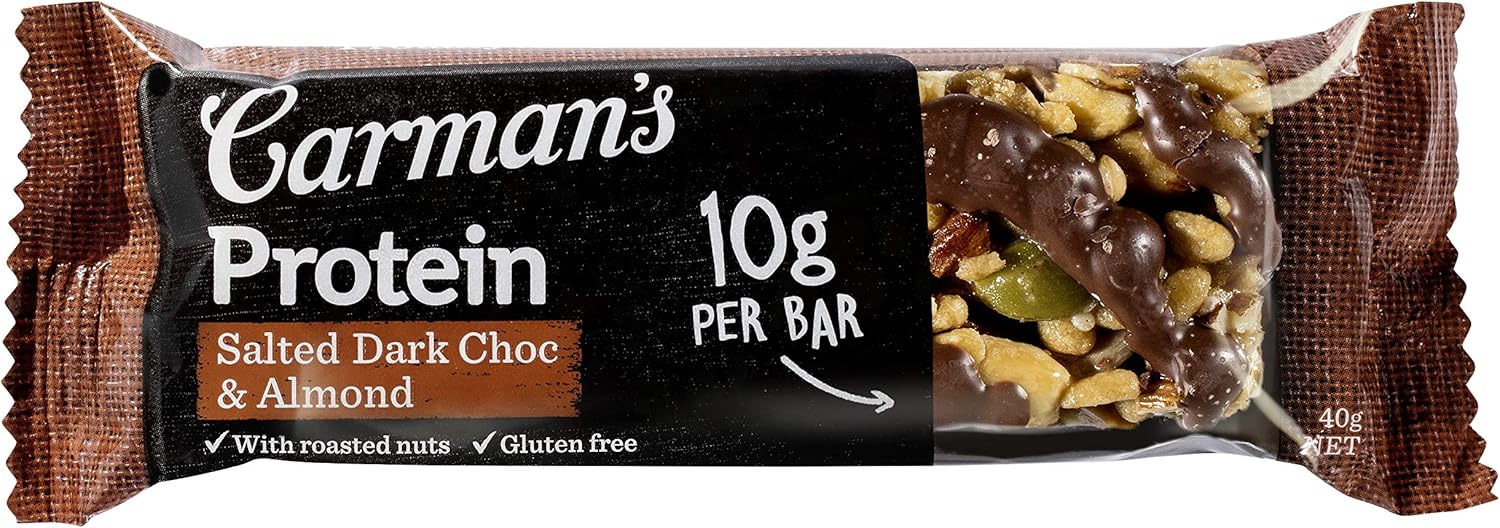Carmans Salted Dark Choc Almond Protein Bar 5 pack Dairy 6 x 200g