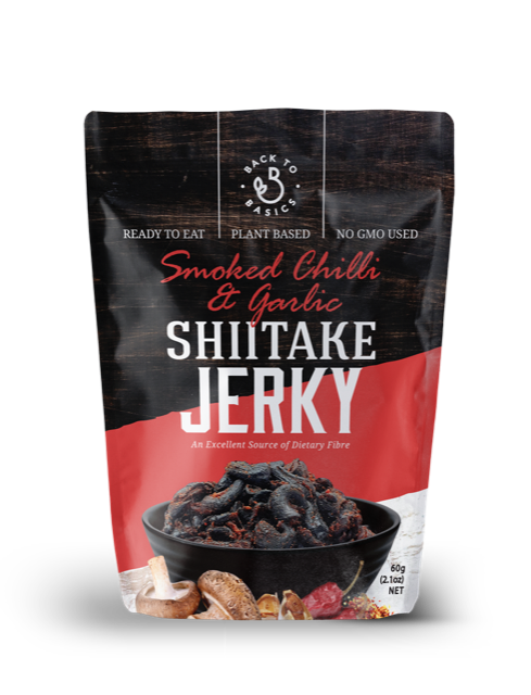 Back to Basics Vegan Mushroom Smoked Chilli Jerky 12 x 60g