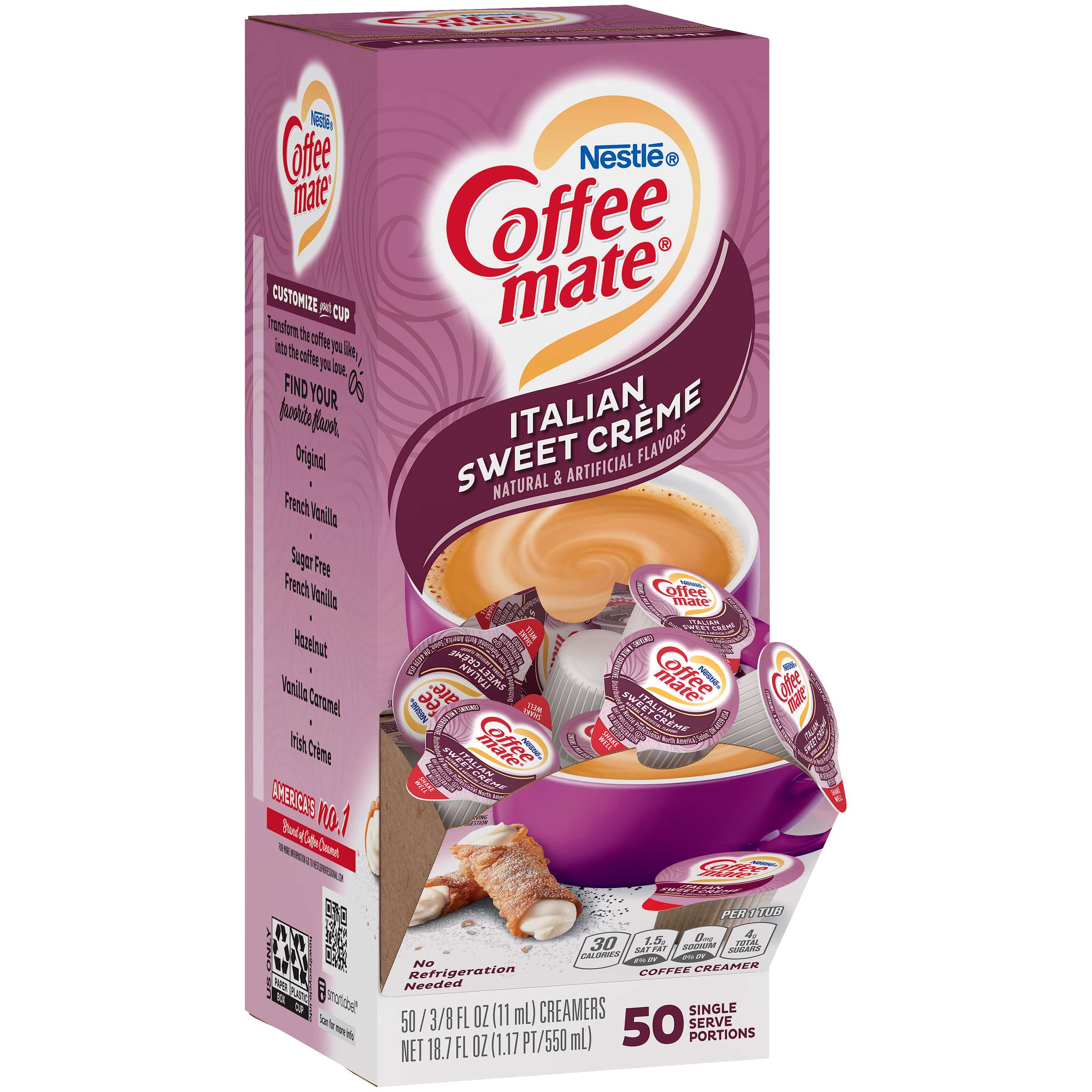 Coffee Mate Liquid Italian Sweet Creme Flavor Liquid Creamer 4 x 50 x 11ml