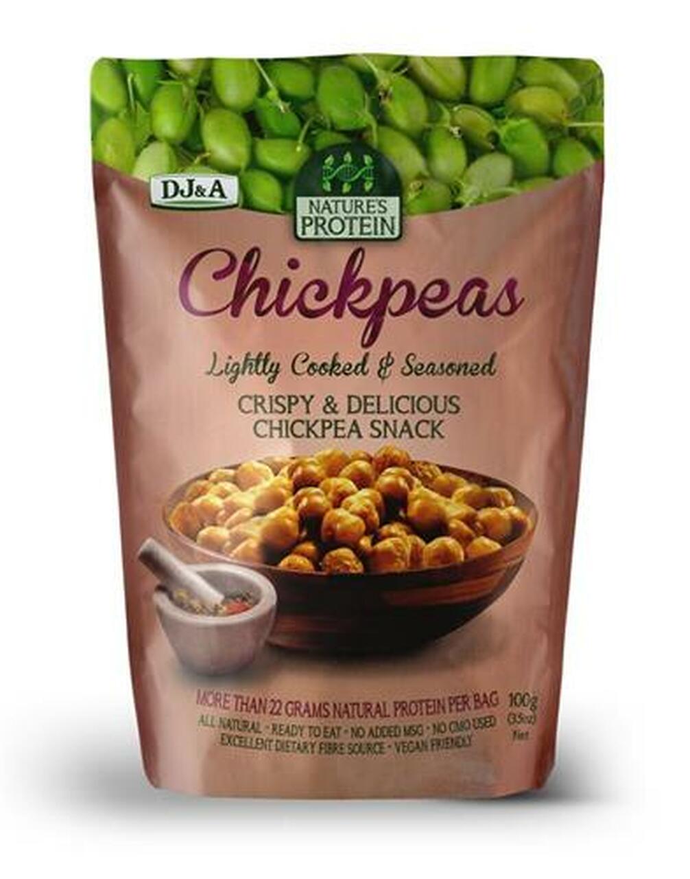 DJ&A roasted chickpea protein snack 100g natural plant-based snack