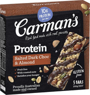 Carmans Salted Dark Choc Almond Protein Bar 5 pack Dairy 6 x 200g