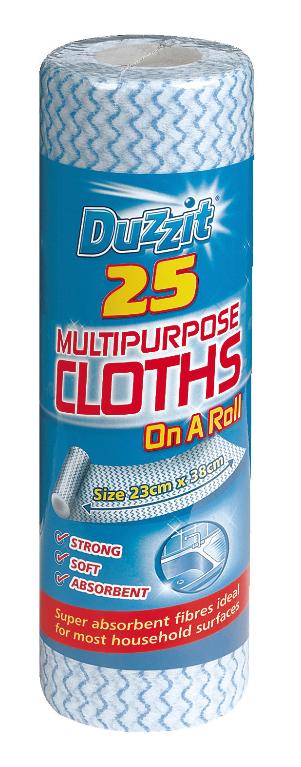151 Duzzit Multi Pur Cloths On Roll 25Pk 36 x 36
