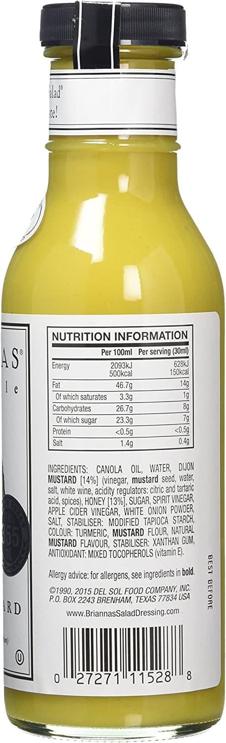 Briannas Dressing Dijon Honey Mustard 6 x 355ml