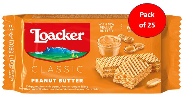 Loacker Peanut Butter Wafers 25 x 45g