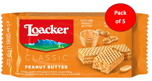 Loacker Peanut Butter Wafers 25 x 45g