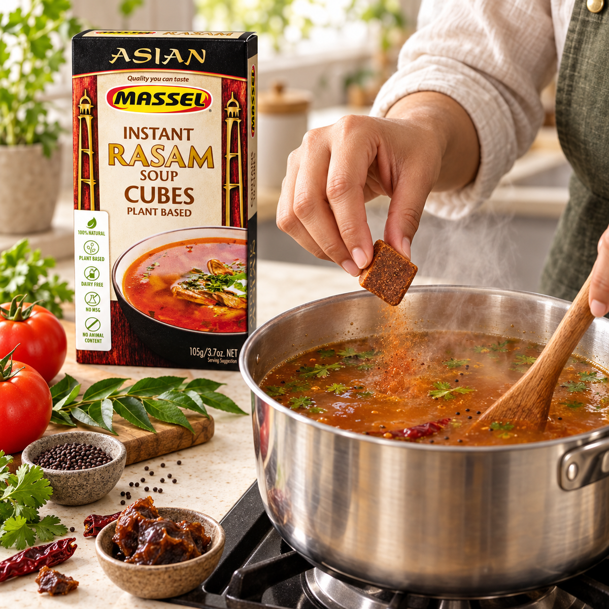 Massel Instant Rasam Asian Soup Cubes, 105g, gluten-free, vegan.