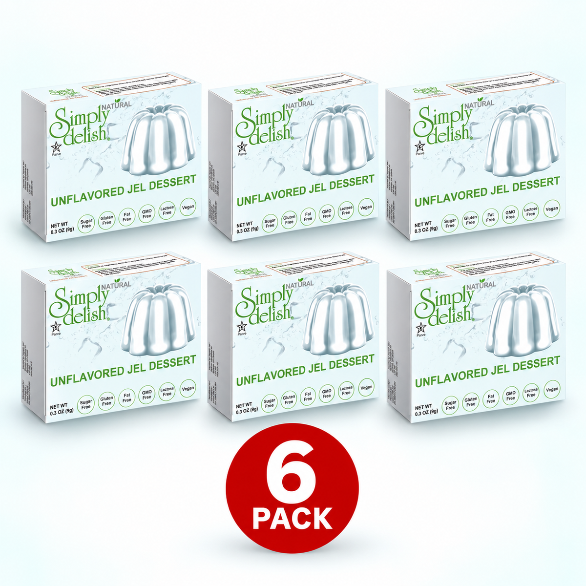 Simply Delish Sugar-Free Jel Dessert, Unflavoured, 9g sachet.