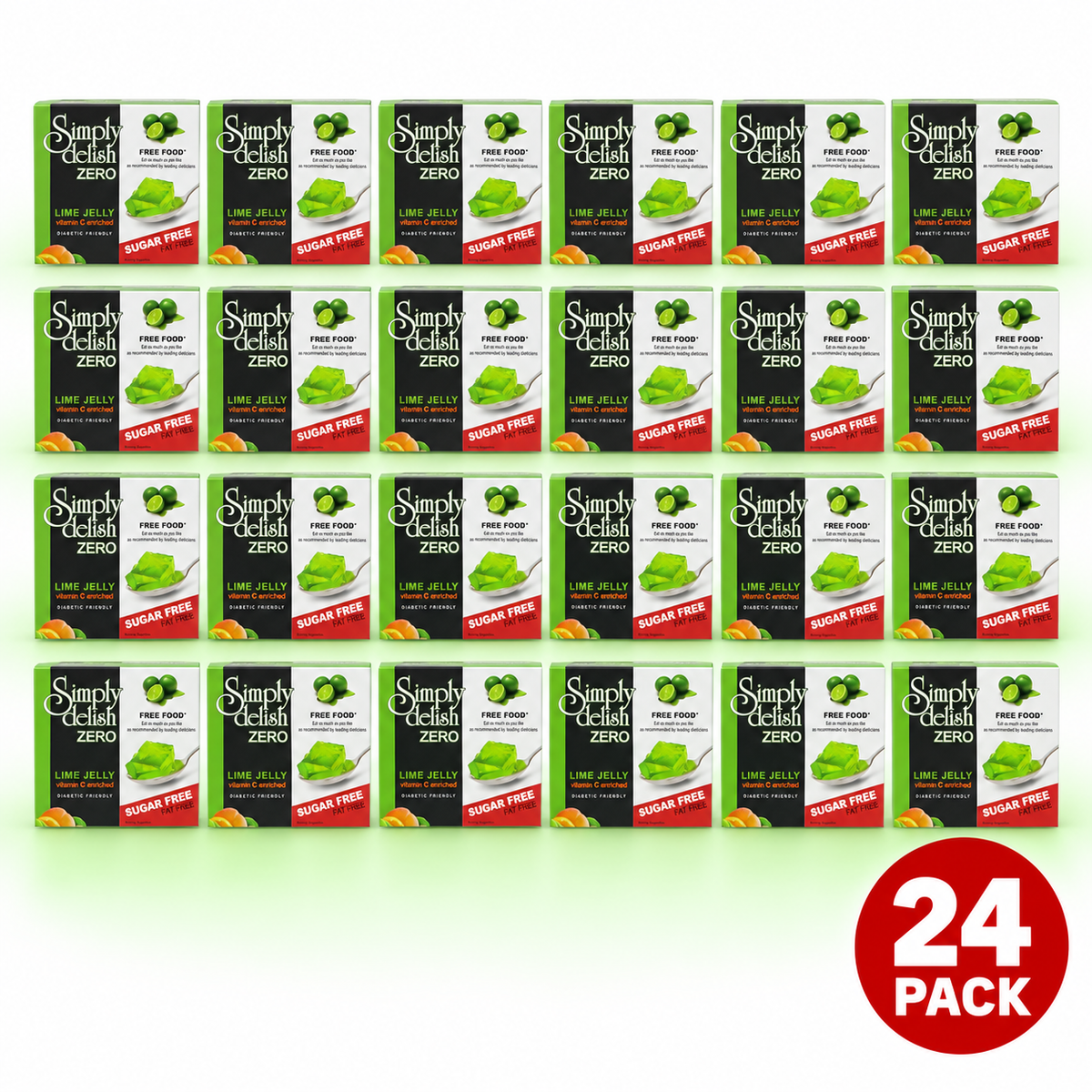 Simply Delish Sugar-Free Lime Jelly Dessert, 8g pack.