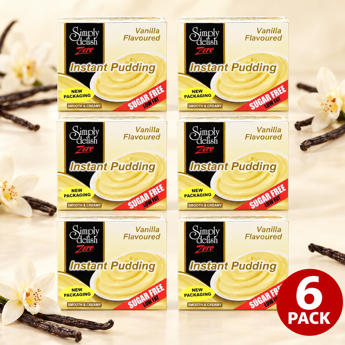Simply Delish Sugar-Free Instant Pudding, Vanilla flavour, 40g.