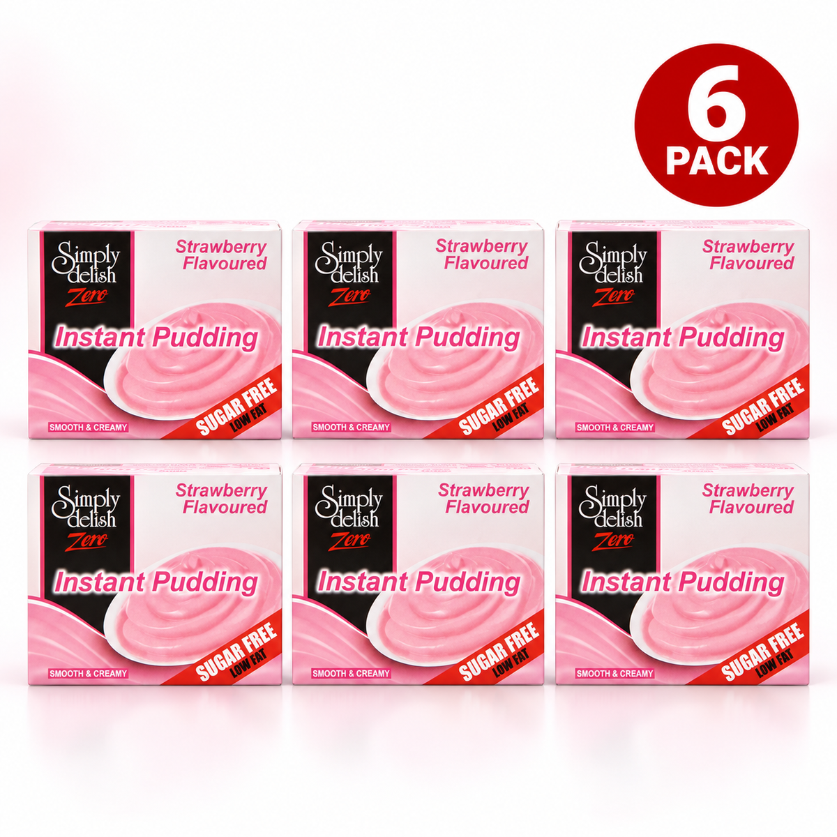 Simply Delish Sugar-Free Instant Pudding, Strawberry flavour, 40g.