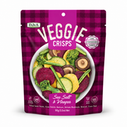 DJ & A Veggie Crisps, Salt & Vinegar flavour, 90g pack - plant-based vegetable crisps.