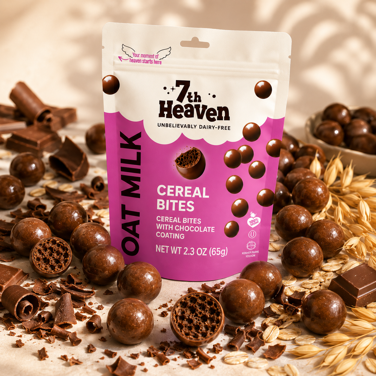 7th Heaven Cereal Bites with Chocolate Coating lifestyle shot